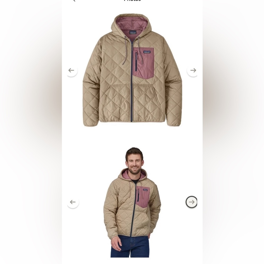Men’s Patagonia Quilted Bomber. XL Color Oar Tan. Brand new with tags